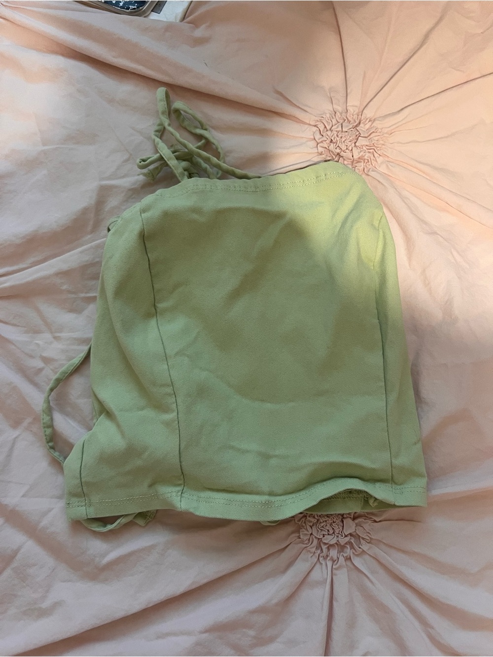 Garage Light Green Women's Halter Crop Top